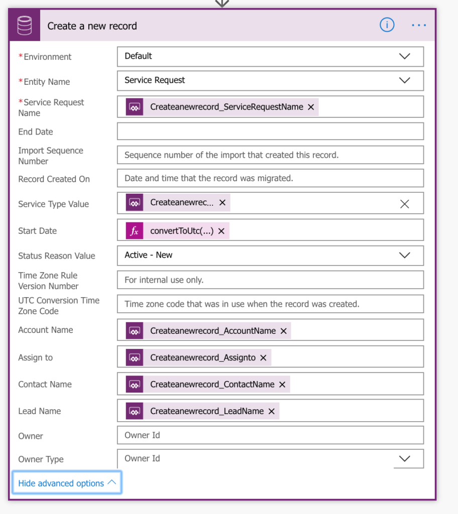 Flow screen to save CDS record 912x1024 - PowerApps Canvas using Lookups with CDS